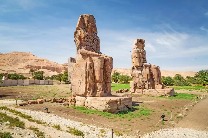 Colossi of Memnon in Luxor on Egypt Christmas vacation itinerary